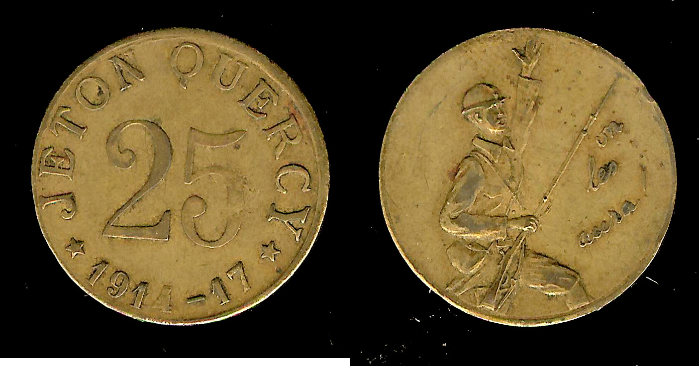 Jeton Quercy  Montpellier - Hérault (34) 25 centimes 1914-1916 T